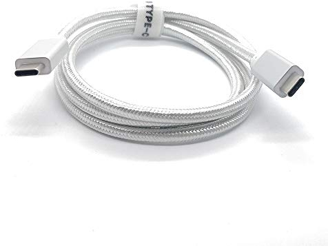 Cuxnoo USB C-C Video Cable 1m, 4K USB Type-C Monitor Cable Support 100W Fast Charge and 10Gbps Data Syncing, Silver White