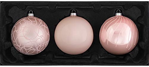 WeRChristmas Bolas de Cristal Tradicionales para árbol de Navidad, Rosa Pastel, 11 cm