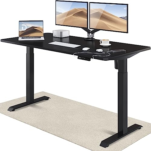 Desktronic Homeone Höhenverstellbarer Schreibtisch 160 × 80 cm – Elektrischer Schreibtisch Mit Zwei Elektrischen Motoren, Touchscreen-Steuerung Und Integrierten USB-a- Und USB-c-ladeanschlüssen
