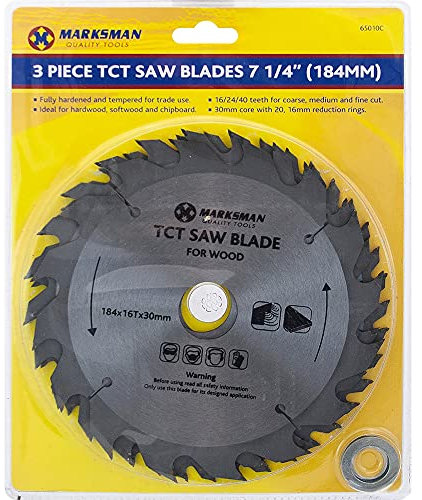 NEW SET OF 3 TCT SAW CIRCULAR BLADES SET 7 1/4 INCH CUT CUTTING WOOD