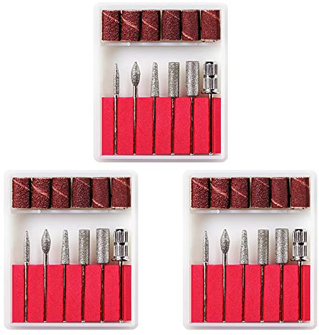 3 Sets Nail Grinding Bits Professional Electric Manicure Tools Nail Files Drill Machine Accessories for Trim, Sand, Polish Nails
