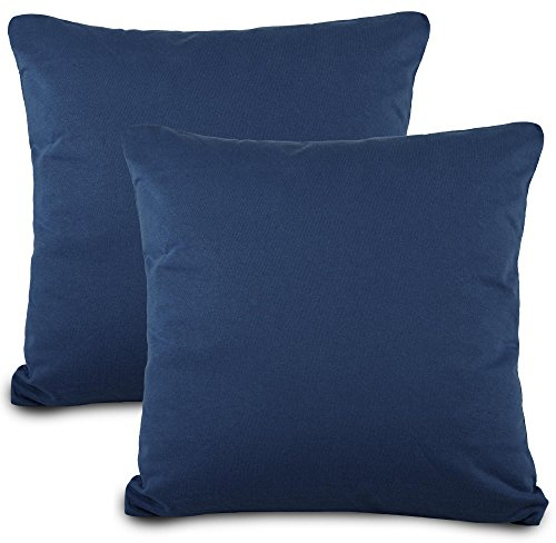 aqua-textil Classic Line Kissenbezug 2er-Set 50x80 dunkelblau Baumwolle Kissen Bezug Reißverschluss Jersey Kissenhülle