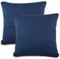 aqua-textil Classic Line Kissenbezug 2er-Set 50x80 dunkelblau Baumwolle Kissen Bezug Reißverschluss Jersey Kissenhülle