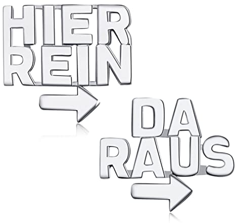 Schmuck Teenager Mädchen Ohrringe Sterling Silber 925 Damen Hier Rein Da Raus Ohrstecker Nickelfrei Hypoallergen Silber Lustige Geschenke Für Frauen Weihnachtsohrringe