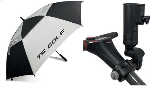 TS Golf Universal Umbrella Holder with 62 Inch Windproof Premium Golf Umbrella