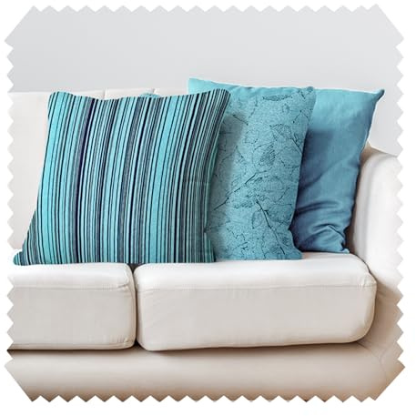 NOVELY® MALCHIN Kissenhüllen im 3er-Set für Dekokissen (40 x 40 cm) in Baumwoll-Optik, ohne Füllung, mit verdecktem Reißverschluss | Farbe: 16 Himmelblau
