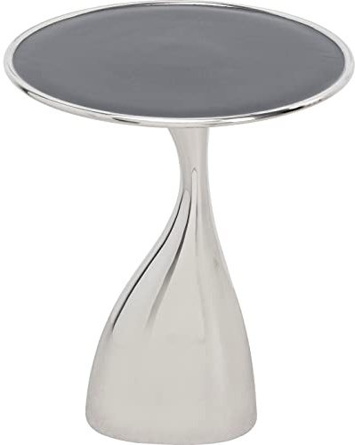 Kare Design Beistelltisch Spacey, Silber, rund, Durchmesser 36 cm | 15 kg max. Belastbarkeit, Aluminium emailliert, handgearbeitet, edler Hingucker, pflegeleicht, fürs Wohnzimmer