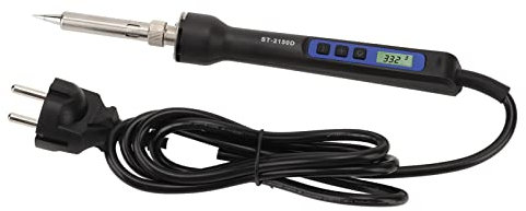 Soldador de Acero Inoxidable, Cerámica, ABS, Pantalla Digital, Portátil, Resistente a Altas Temperaturas, Soldador Electrónico con Soporte de Equipo de Metal (ST-2150D 150W)