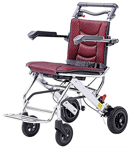 BITWIT Transitrollstuhl Kleiner Leichter Aluminium-Transportrollstuhl, tragbarer Einzelreiserollstuhl, Faltbarer Transportrollstuhl Behindertenrollstuhl