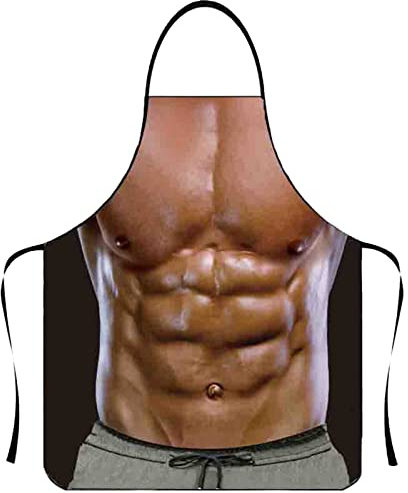 Btruely Koffertaschen Organizer Klein Lustige Persönlichkeit Kreative Schürze Muskel Herren Schürze Bikini Cartoon Paar Schürze Polyester Schürze Gleitverschlussbeutel (R, A)