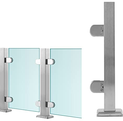 LUDIST Ringhiera in Vetro Argentato Parapetto per ringhiera per Balcone per Piscina, parapetto in Acciaio Inossidabile Antivento Sistema di Pannelli per recinzioni per Interni ed Esterni (Color : E