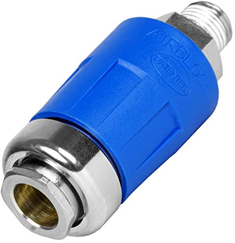GAV Giunto di Sicurezza Universale AIRBLOCK Attacco Rapido Innesto Maschio 1/4 per Aria Compressa e Raccordo Tubo Compressore