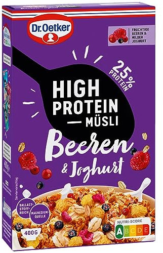 Dr. Oetker High Protein Baies & Yaourt Muesli doux au goût 400 g