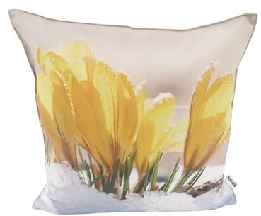 CB Home & Style Outdoor Garten Kissen Wasserabweisend 45 x 45 cm Weihnachten Winter (Krokusgelb)