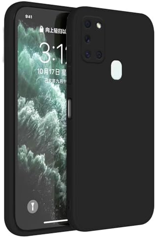 HAFFAN TPU Silikon Hülle kompatibel mit Samsung Galaxy A21s (6.5 inches), Handyhülle Schutzhülle - Schwarz