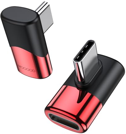 MOGOOD 90 Grad USB C Recht Winkel Adapter USB C Stecker zu C Buchse Extender USB Typ C Thunderbolt Extender für MacBook Pro, iMac, iPad Pro,Tablet,Telefone,Nintendo Switch,und andere Typ C Geräte