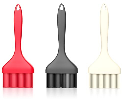 Large Silicone Basting Pastry Brush - 3.54inch Extra Wide Silicone Basting Brush for Grilling,Heat Resistant Brushes Spread Oil Butter Sauce for Cooking Baking BBQ,Dishwasher Safe,Set of 3
