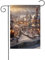 Drapeau de jardin Village de Noël Impressions Drapeaux décoratifs principalement pour patios, jardins, pots de fleurs, terrasse, balcon. 30,5 x 45,7 cm