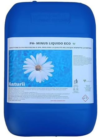 Naturii PH MINUS, Riduttore Naturale per Piscina e Spa, Migliora la Qualità dell'Acqua, Formula Universale, Sicuro per Tutta la Famiglia, 10 Litri