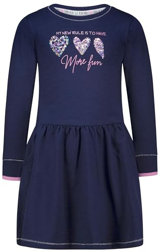SALT AND PEPPER Mädchen Kleid mit Taschen Herzchen Motiv aus Pailletten