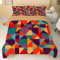 Bettdecke 135x200 4 Jahreszeiten, Bunte Geometrie Wende Steppdecke 135x200, Warme Ganzjahresdecke Oranges Muster Bettdecke ohne Bezug Waschbar Schlafdecke mit 2 Kissenbezug 80x80cm - A117
