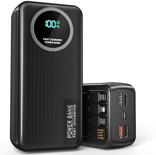 56800mAh& 65W Power Bank Portable Charger, External Battery Pack Phone Charger,10 Charging Ports Battery bank With Smart LED Display, Newest skin feel streamline design