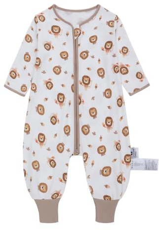 Baby Schlafsack Sommer mit Füßen 0.5 Tog 100% Baumwolle Kinder Sommerschlafsack mit Ärmel für Jungen und Mädchen