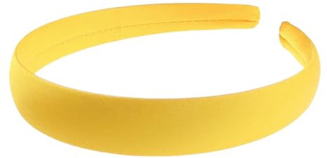 Serre-tête pour uniforme scolaire, fête d'anniversaire, mariage, occasion spéciale - En satin - 2 cm - Jaune canari - 2 cm