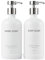 Janxin 2 Stück Seifenspender Weiss Glas, Seifenspender 500ml, Seifenspender Bad, Shampoo Flaschen Zum Befüllen, Mit Non-Slip Silicone Protective Underlay (weiße Flasche, silberner Kopf)