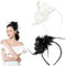 2 Pièces Serre Tete Femme Années 1920 Fascinateur Plumes pour Femmes Bandeaux de pour les Cheveux Fleur Artificielle Accessoires,pour la Saint Patrick Cocktail Mariage Goûter Décoration