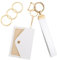 Wristlet Schlüsselanhänger Damen, Mini Geldbeutel Schlüsselanhänger Frauen Weiß Leder Keychain mit Mini Geldbörse Damen Charm und Schlüsselring Autoschlüsselanhänger Cute Schlüsselbund für