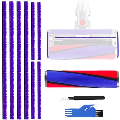 EATBALE Recambios de cepillos para Dyson V6 V7 V8 V10 V11 Aspirador de Mano sin Cable Rodillo de Cepillo Tiras largas de Felpa Suave (23 cm), Tiras Cortas de Felpa Suave (11,5 cm) Kit de Accesorios