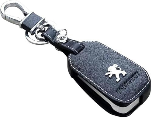 ZTLQ Auto Housse Étui en Cuir pour Clé Coque pour Peugeot 206 2003-2009,Télécommande Coque de clé de Voiture Porte-clés de Voiture Portable Cas Étui Coque Clé de Protection Cover,A