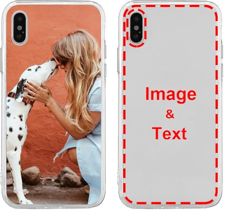 MXCUSTOM Personalised Phone Case for Apple iPhone X iPhone XS | Customised with Photo Image Text Picture Design Make Your Own Phone Cases Covers [Clear Soft TPU Slim Shockproof] (P1)