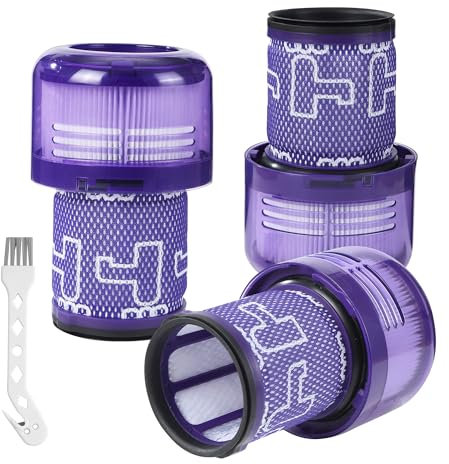 3 per v12 Detect Slim Absolute, più 1 spazzola con gancio, Per v12 Slim Absolute, Filtri per V12, Accessori filtro HEPA di ricambio lavabili, Ricambio #971517-01