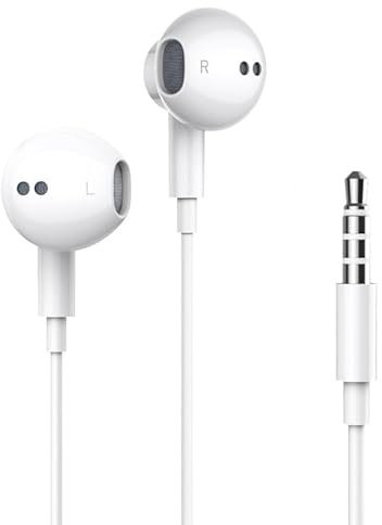 Earphones 3.5mm In-Ear Headphones Wired Earbuds, Noise Isolating Headset Without Microphone, Compatible with Phone Pad Samsung HuaWei MP3 Players Smartphones and Laptops