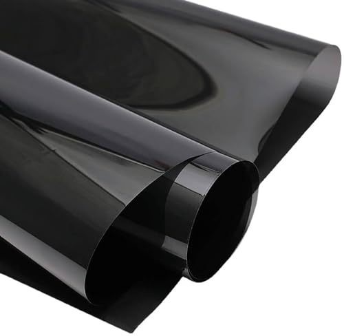 Selbstklebend Spiegelfolie Fenster Sichtschutz, 100x60cm Fensterfolie Blickdicht von Aussen, Sonnenschutzfolie mit UV-Schutz und Hitzeschutz, für Wohnzimmer, Büro, Glastüren, Balkon (Schwarz)