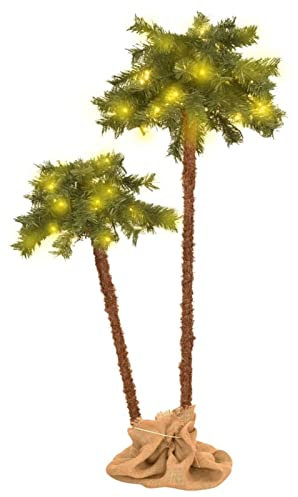 Snsowed Albero di Natale con LED 90 cm e 150 cm,Doppia Palma Artificiale,Decorazioni Natalizie,Alberi di Natale-347636
