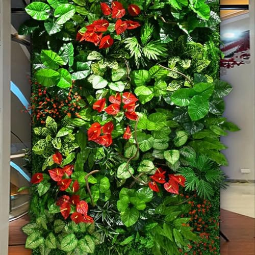 Simulation Paysage Gazon Décoratif Pelouse 100x200cm Lierre Artificiel Suspendu Vigne Plantes Panneaux Muraux pour Mariage Étape Fête Anniversaire Jardin, E07