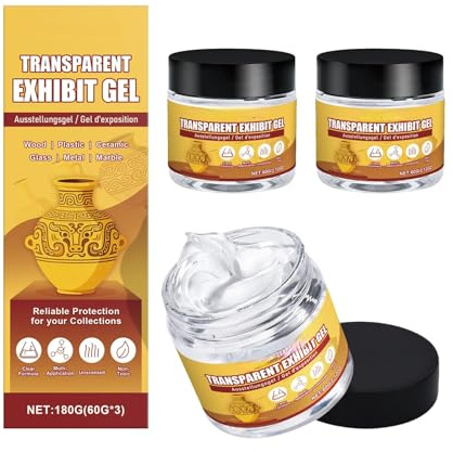 KUIRUNRX® Museum Gel, Non-toxic Clear Museumsgel Putty, Epoxy Resin Gel Museum Putty Wax für Museumssammlungen, für Trockene, Glatte OberfläChe Aus Metall, Keramik, Glas, Kunststoff, 180g