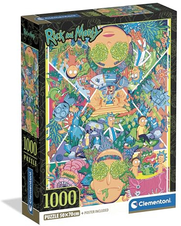 Clementoni Ricky & Morty 1000 Teile | Puzzle Erwachsene in 70 x 50 cm - Puzzle Erwachsene anspruchsvoll von Clementoni 37511