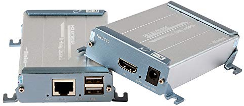 Mirabox KVM 80M HD Extender mit USB über CAT5/CAT5e/CAT6/CAT6e verlustfreies LAN Kabel, ohne Verzögerung DVD, Heimkino Unterstützung für Tastatur und Maus