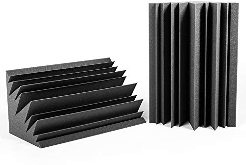 ACOUSPANEL Studio Pro Bassabsorber, Set mit 2 Bassabsorbern à 59 x 30 x 30 cm, Anthrazitgrau, hochabsorbierender Akustikschaumstoff für niedrige Frequenzen