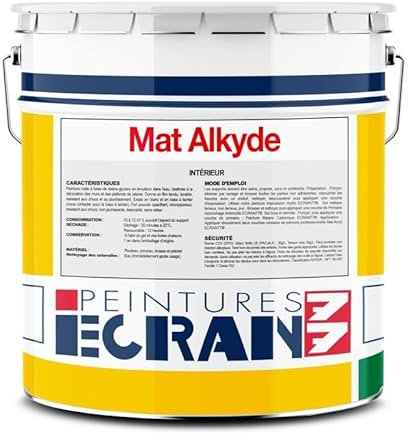 Peinture professionnelle mat, mur et plafond, intérieur, peinture opacifiante, sans odeur Mat Alkyde ECRAN 77 4 litres