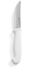 HENDI Universalmesser, kurzes Modell, Kochmesser, Küchenmesser, Wellenschliff, HACCP, Geschirrspülmaschinengeeignet, für Käse und Brot, Klinge: 90mm, Länge 190mm, Edelstahl, Polypropylen, weiß