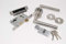 Mitred Handle Pack Cylinder & Turn Lock Set for 44/45MM FIRE Doors, Satin Stainless Steel