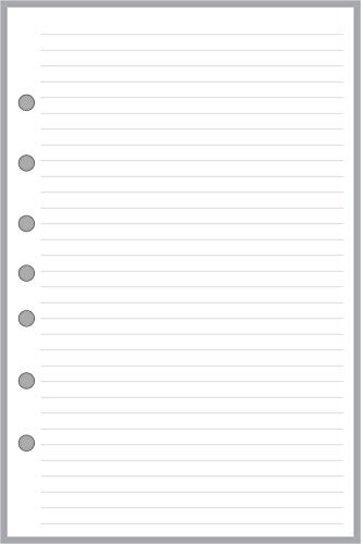 Classic Size Notes Insert with Simple Lines Spaced 1/4, Sized and Punched with 7 Holes for 7-Ring Notebooks Such as Franklin, etc. (5.5 x 8.5)