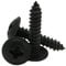 4.8mm x 19mm / No.10 x 3/4 Pozi Flanged Self Tappers Flange Tapping Screws Zinc Plated Black - 20 Pack