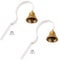 2 Pack Brass Tinkle Dog Doorbell, Adjustable Doggy Doorbells for Potty Training Tips, Can be Fixed Dog puppy Pet Door Bells for Door Knob, Potty Training, Go Outside, Service Bell (White)