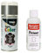 TRG Lederfarbspray 150ml Lederfarbe + Primer & Lederreiniger 100ml für Glattleder | Spray für Schuhe, Kunstleder & Stoffe, starke Deckkraft, viele Farben inkl. Metallic (silber 312/20)